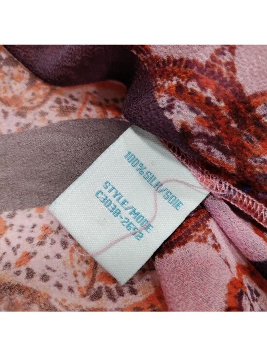 Charlie Jade Silk Womens Paisley Print Boho Tunic Dress M Pink & Red - Picture 5 of 10